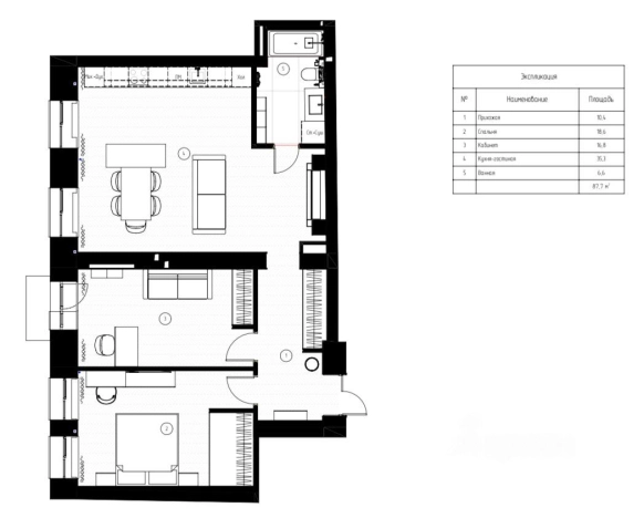 Купить трехкомнатную квартиру в районе Тверской в Москве. Вариант № 7213769, 21, площадь -  квм, цена 86000000 рублей