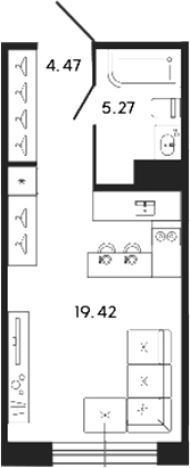 Купить Студию у метро Спортивная в Санкт-Петербурге. Вариант № 4159457, 0, площадь -  квм, цена 20845026 рублей