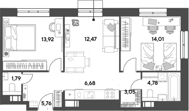 Купить трехкомнатную квартиру у метро Медведково в Пушкине. Вариант № 140627, 0, площадь - квм, цена 9419967 рублей