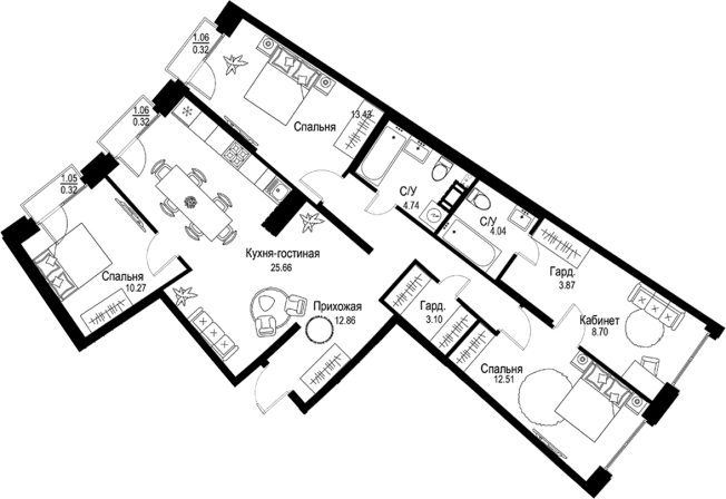 Купить многокомнатную квартиру в ЖК ID Petrogradskaya в Санкт-Петербурге. Вариант № 4829144, 0, площадь -  квм, цена 60084000 рублей
