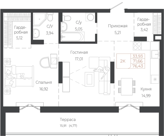 Купить двухкомнатную квартиру в новостройках на улице Южный тракт в Алтайском крае. Вариант № 7630007, 0, площадь -  квм, цена 18954640 рублей