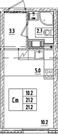 Купить Студию в ЖК Октябрьская набережная в Санкт-Петербурге. Вариант № 9206398, 0, площадь -  квм, цена 5749418 рублей