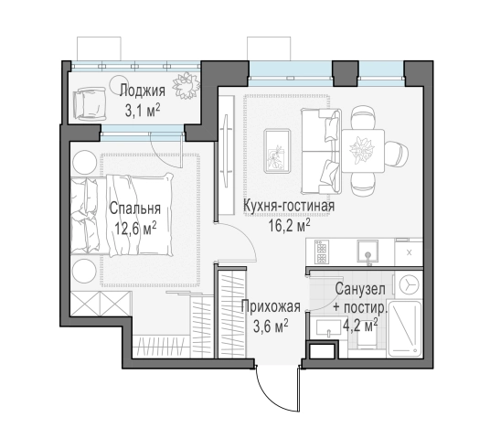 Купить двухкомнатную квартиру в Микрорайоне Новое Пушкино, Пушкино в Пушкине. Вариант № 165922, 0, площадь -  квм, цена 6730000 рублей