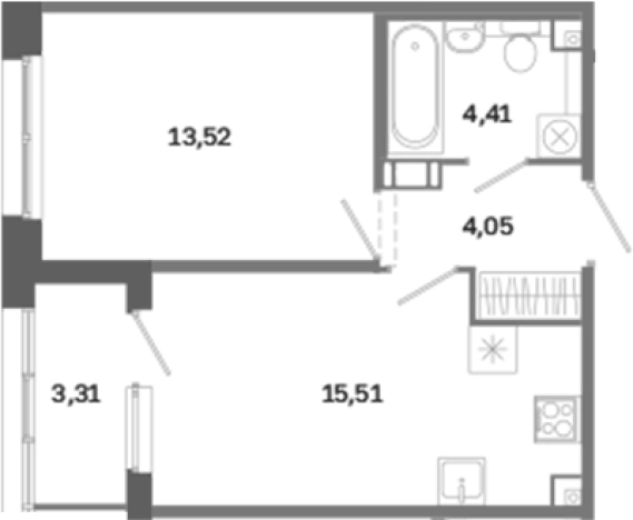 Купить однокомнатную квартиру на улице Курская в Санкт-Петербурге. Вариант № 6260481, 0, площадь -  квм, цена 18231387 рублей