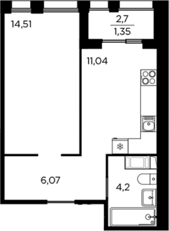 Купить однокомнатную квартиру в ЖК RESPECT в Санкт-Петербурге. Вариант № 6056871, 0, площадь -  квм, цена 14567320 рублей