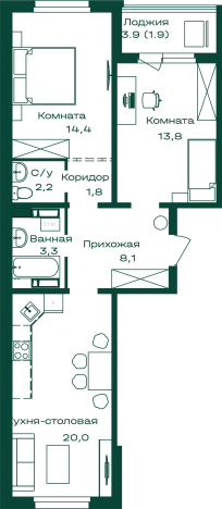 Купить квартиру в ЖК Первогорье в Республике Алтай. Вариант № 7242470, 0, площадь -  квм, цена 12117500 рублей