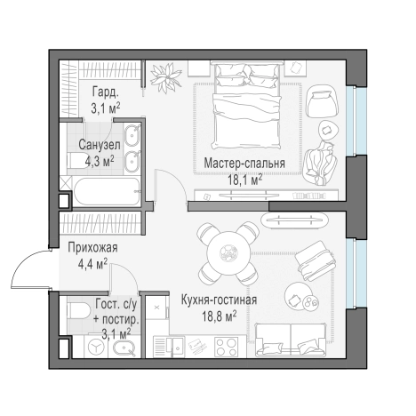 Купить квартиру в новостройках у метро Автозаводская в Москве. Вариант № 69739, 0, площадь - квм, цена 36310000 рублей
