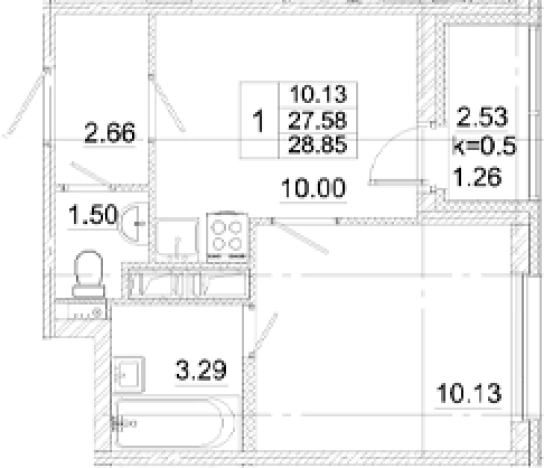 Купить однокомнатную квартиру в ЖК Аэросити в Санкт-Петербурге. Вариант № 8999395, 0, площадь -  квм, цена 5712300 рублей