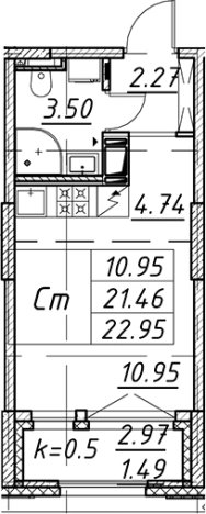 Купить Студию в новостройках в районе Невский в Санкт-Петербурге. Вариант № 7850257, 0, площадь - квм, цена 8583139 рублей