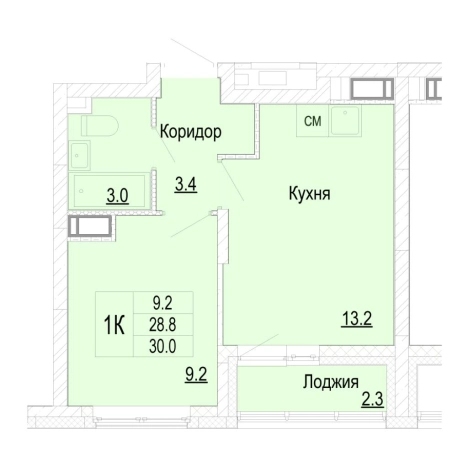 Купить однокомнатную квартиру в Нижегородской области. Вариант № 170048, 0, площадь -  квм, цена 7539674 рублей