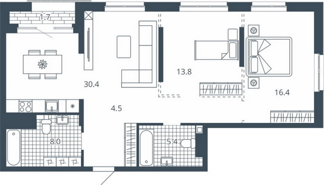 Купить двухкомнатную квартиру в ЖК Жилой комплекс "Scala city" в Пензе. Вариант № 134891, 0, площадь -  квм, цена 11537000 рублей