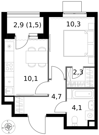 Купить однокомнатную квартиру у метро Щелковская в Москве. Вариант № 9714945, 0, площадь -  квм, цена 17021400 рублей