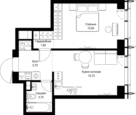 Купить однокомнатную квартиру у метро Мякинино в Москве. Вариант № 5232589, 0, площадь -  квм, цена 19850348 рублей