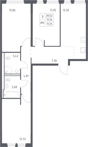 Купить квартиру в новостройках у метро Пролетарская в Ленинградской области. Вариант № 6900252, 0, площадь -  квм, цена 11973383 рублей
