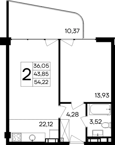 Купить квартиру в новостройках в Республике Крым. Вариант № 8788947, 1, площадь -  квм, цена 11865740 рублей