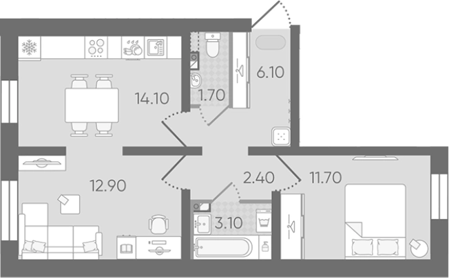 Купить трехкомнатную квартиру в ЖК Цветной город в Санкт-Петербурге. Вариант № 8093317, 0, площадь -  квм, цена 9539036 рублей