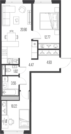 Купить трехкомнатную квартиру в ЖК Legenda Васильевского в Санкт-Петербурге. Вариант № 4837882, 0, площадь -  квм, цена 21492437 рублей