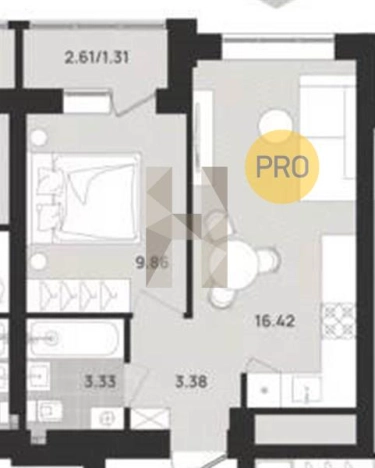 Купить однокомнатную квартиру в районе Московский в Калининграде. Вариант № 105020, 0, площадь -  квм, цена 3400000 рублей