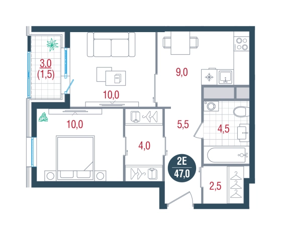 Купить двухкомнатную квартиру у метро Кантемировская в Москве. Вариант № 8949174, 0, площадь - квм, цена 16206337 рублей