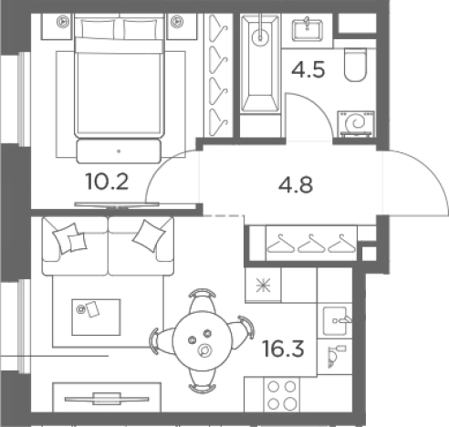 Купить однокомнатную квартиру у метро Мякинино в Красногорске. Вариант № 138151, 0, площадь -  квм, цена 10337644 рублей