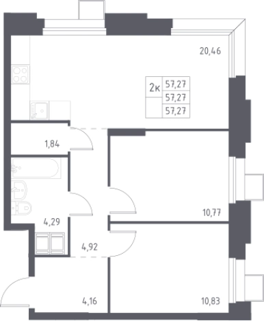 Купить квартиру у метро Румянцево в Москве. Вариант № 3560555, 0, площадь - квм, цена 13258250 рублей