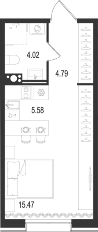 Купить Студию в районе Адмиралтейский в Санкт-Петербурге. Вариант № 7260875, 0, площадь -  квм, цена 14416408 рублей