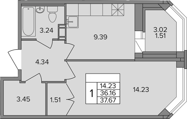 Купить квартиру в новостройках у метро Девяткино в Ленинградской области. Вариант № 6643383, 0, площадь -  квм, цена 6253220 рублей
