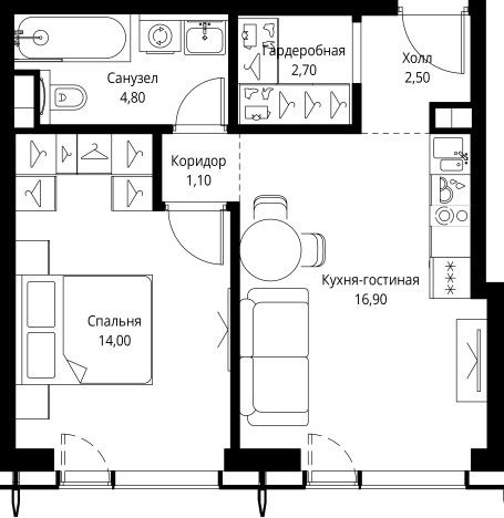 Купить однокомнатную квартиру у метро Мякинино в Москве. Вариант № 9940760, 0, площадь -  квм, цена 21450576 рублей