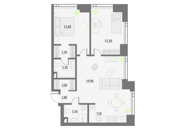 Купить квартиру в ЖК Upside Towers в Москве. Вариант № 150845, 0, площадь -  квм, цена 42048727 рублей