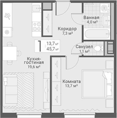 Купить однокомнатную квартиру в ЖК Руднева, 15 в Санкт-Петербурге. Вариант № 7603634, 0, площадь -  квм, цена 12250000 рублей