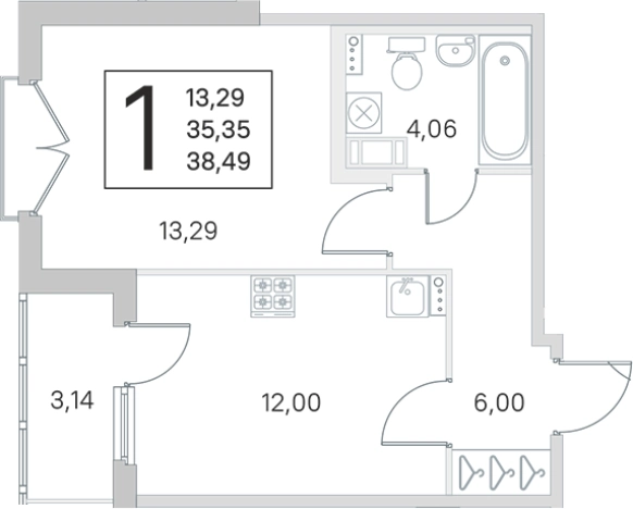 Купить однокомнатную квартиру в новостройках в ЖК Любоград в Стрельне в Санкт-Петербурге. Вариант № 6866327, 0, площадь -  квм, цена 8784475 рублей