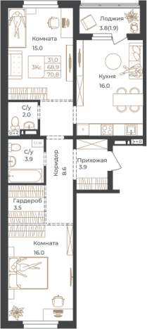 Купить квартиру в Республике Алтай. Вариант № 8395836, 0, площадь -  квм, цена 11682000 рублей