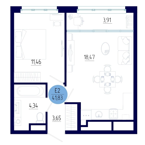 Купить однокомнатную квартиру на улице проезд Бульвар Оптимистов в Рязанской области. Вариант № 102235, 0, площадь -  квм, цена 5018345 рублей