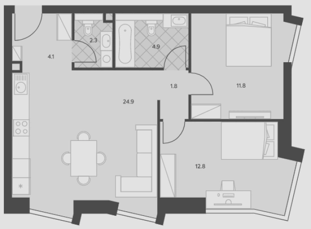 Купить трехкомнатную квартиру в районе Котловка в Москве. Вариант № 86088, 0, площадь - квм, цена 35998150 рублей