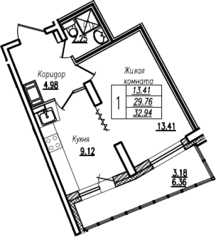 Купить однокомнатную квартиру в ЖК Байрон в Санкт-Петербурге. Вариант № 67130, 0, площадь -  квм, цена 9111866 рублей