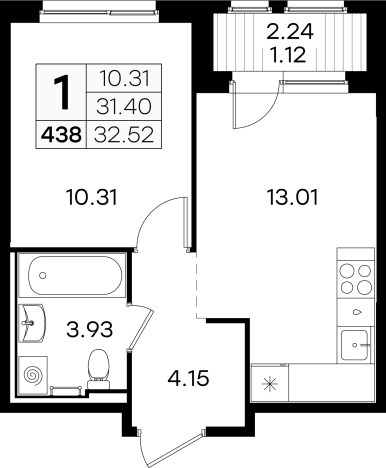 Купить однокомнатную квартиру в ЖК GloraX Новинки в Нижегородской области. Вариант № 137666, 0, площадь -  квм, цена 5439999 рублей
