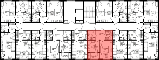. Вариант № 2366019, 0, площадь - 39.4 квм, цена 5019800 рублей