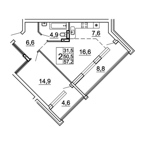 Купить двухкомнатную квартиру на улице Лесная в Владивостоке. Вариант № 9416637, 0, площадь -  квм, цена 10758842 рублей