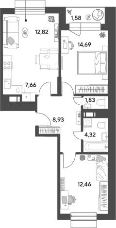Купить квартиру в ЖК Публицист в Пушкине. Вариант № 140575, 0, площадь -  квм, цена 11103140 рублей