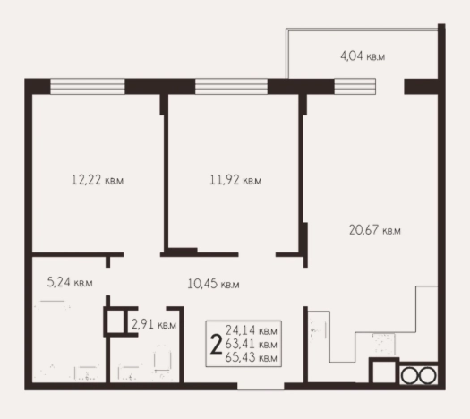 Купить двухкомнатную квартиру в Микрорайоне Октябрьский городок в Рязани. Вариант № 57929, 0, площадь - квм, цена 6421000 рублей