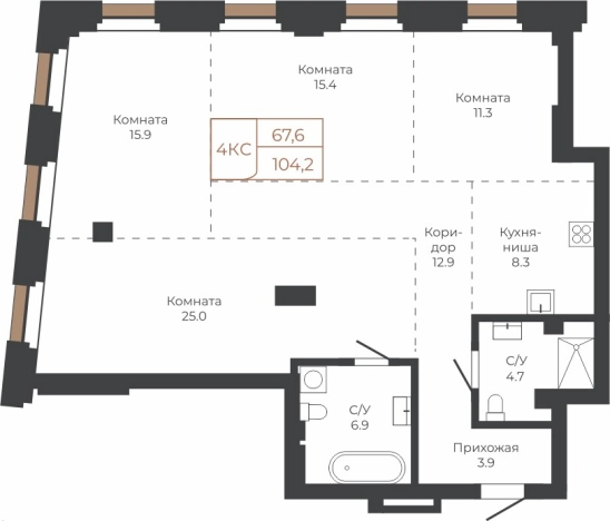 Купить Студию на улице Барханная в Новосибирской области. Вариант № 6841088, 0, площадь -  квм, цена 24395328 рублей