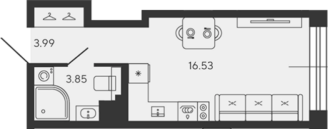 Купить Студию в новостройках в ЖК BASHNI ELEMENT в Санкт-Петербурге. Вариант № 4161980, 0, площадь -  квм, цена 11413690 рублей