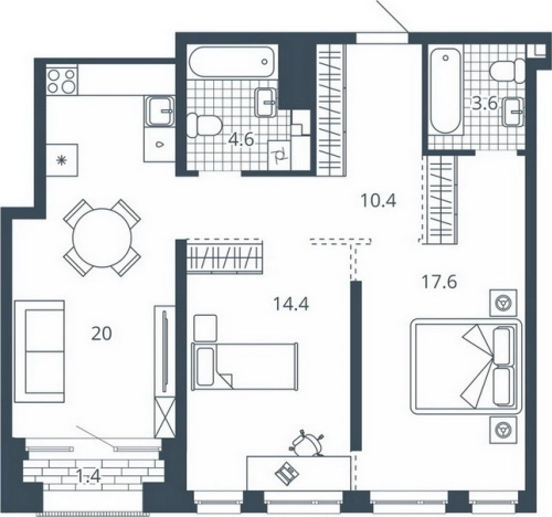 Купить двухкомнатную квартиру в ЖК Жилой комплекс "Scala city" в Пензе. Вариант № 9678669, 0, площадь -  квм, цена 10124600 рублей