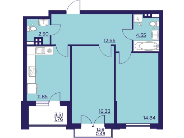 Купить квартиру в новостройках в ЖК Городские Сады в Воронеже. Вариант № 102942, 0, площадь -  квм, цена 9323195 рублей
