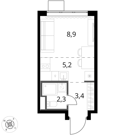 Купить однокомнатную квартиру у метро Битца в Московской области. Вариант № 9949534, 0, площадь -  квм, цена 7910100 рублей