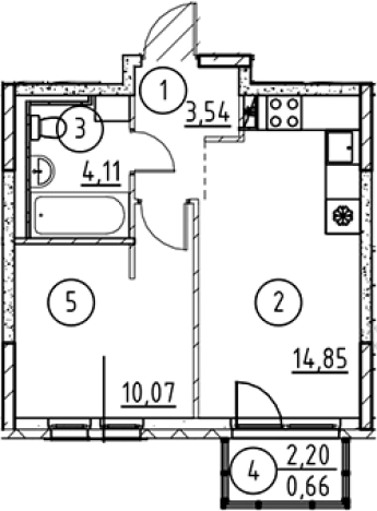 Купить квартиру в новостройках у метро Пролетарская в Ленинградской области. Вариант № 6897975, 0, площадь -  квм, цена 5374497 рублей