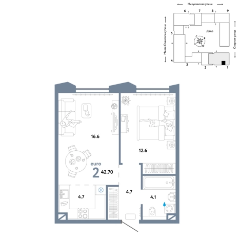 Купить двухкомнатную квартиру в районе Очаково-Матвеевское в Москве. Вариант № 10382522, 0, площадь -  квм, цена 29990000 рублей