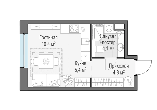 Купить Студию в ЖК Белый Grad в Мытищах. Вариант № 167027, 0, площадь - квм, цена 6080000 рублей