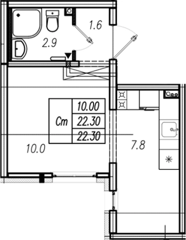 Купить Студию в новостройках на улице Муринская дорога в Санкт-Петербурге. Вариант № 9635193, 0, площадь -  квм, цена 4058622 рублей