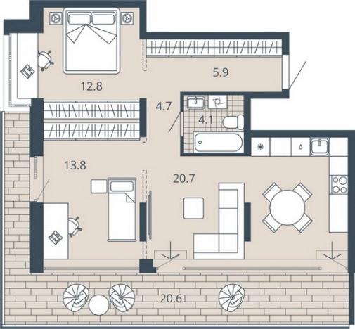 Купить двухкомнатную квартиру в ЖК Жилой комплекс "Scala city" в Пензе. Вариант № 95589, 0, площадь -  квм, цена 10411200 рублей
